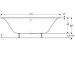 Bañera rectangular serie Soana, referencia 554.003.01.1 de Geberit. Diseño esbelto, Duo, con patas - 170x163x 91.8 cm